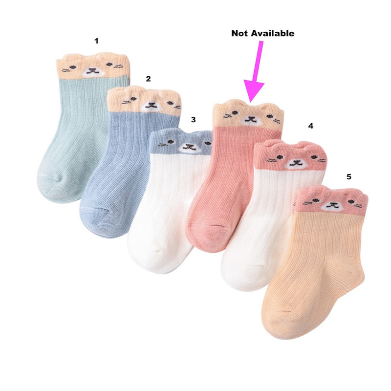 Cotton 0-6 Months Baby Socks Age Set of 5 Pairs